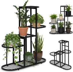 Soporte para plantas de 5 niveles negro ModernHome