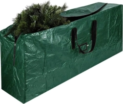 Funda verde impermeable para árbol de Navidad de 165 cm con asas y cremallera