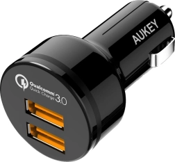 Cargador de coche ultrarrápido 2×USB con QC 3.0, 36 W