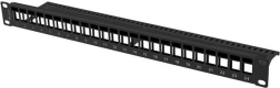 Panel de parcheo vacío 24 puertos 1U 19" negro para módulos keystone