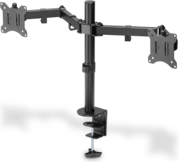 Soporte de escritorio doble para monitores con pinza 15"-32", negro