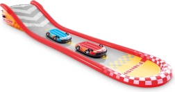 Pista inflable de carreras con tobogán y flotadores