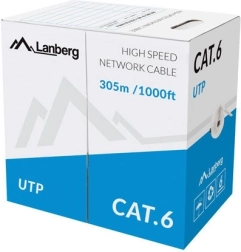 Cable de red UTP Cat.6, conductor de cobre, 305 m, gris