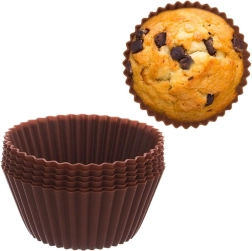 Moldes de silicona para muffins marrones 5,5 cm, set de 6 uds. ORION