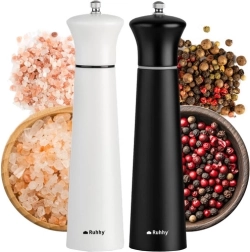 Juego de molinillos manuales de sal y pimienta RUHHY, mecanismo cerámico, 22 cm