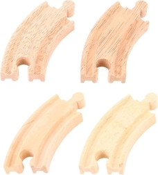 BIGJIGS RAIL curvas cortas para vía de tren de madera, 4 uds