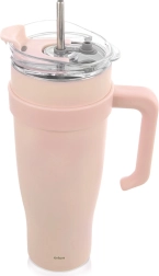 Taza térmica de acero inoxidable con asa 1,2 l – Rosa