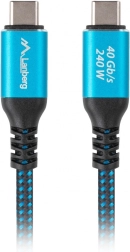 Cable USB‑C USB4 de 0,5 m, 240 W, 8K 60 Hz – negro‑azul