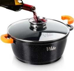 Olla de granito con tapa de vidrio TERRUNA AROMA 28 cm, 5,8 l