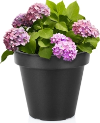 Maceta de jardín de plástico negra redonda 29 cm