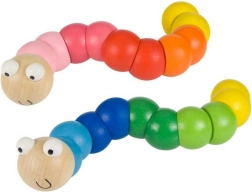 Bigjigs Toys gusano de madera flexible multicolor azul