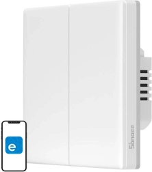 Interruptor de pared táctil inteligente Wi‑Fi Sonoff TX T5 de 2 canales