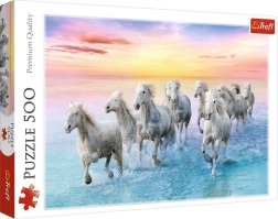 Puzle de 500 piezas Caballos blancos al galope Trefl