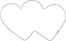 Cortador de galletas de acero inoxidable doble corazón 9 cm