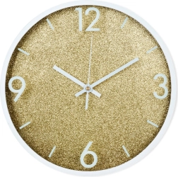 Reloj de pared dorado y blanco 29,5 cm