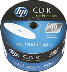HP CD‑R 700 MB 52× printable, spindle 50 uds