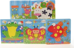 Rompecabezas de madera con animalitos en base