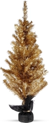 Arbolito de Navidad dorado de mesa 90 cm