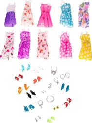 Juego de ropa y accesorios para muñecas - 43 piezas