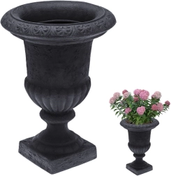 Macetero de jardín de plástico tipo cáliz 54 × 38,5 cm antracita