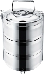Fiambrera térmica de acero inoxidable, 3 niveles, 3 × 1,1 l