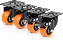 Ruedas giratorias de transporte RENEW FORCE juego de 4 uds con freno (2+2)