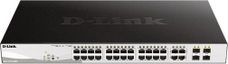 Conmutador DGS-1210-28MP con 24 GE PoE+ y 4 puertos SFP