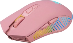 Ratón gaming inalámbrico Defender Pandora, 3200 DPI, 7 botones, rosa
