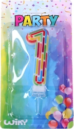 Vela de fiesta número 1 con rayas