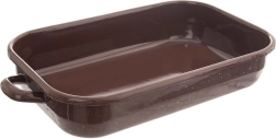 Fuente rectangular esmaltada Brown 2,2 l, 34 × 18,5 × 6,5 cm