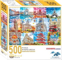 Puzzle Monumentos en colores Brain Tree 500 piezas