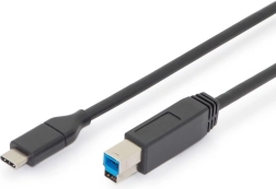 Cable de conexión USB 3.0 tipo C a B, SuperSpeed 5 Gbps, Power Delivery, 1,8 m, negro