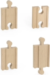 Vías de madera pequeñas rectas 4 uds