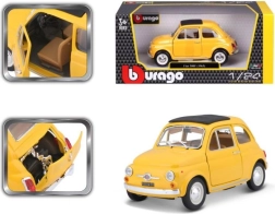 Modelo de coche Bburago Fiat 500 F 1965 amarillo 1:24