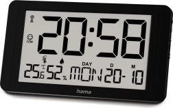 Reloj de pared radiocontrolado Hama Cuba negro