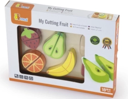 Juego de cortar frutas de madera con tabla