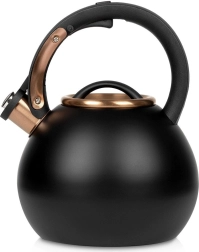 Hervidor de acero inoxidable Vilde con silbato 3 l negro