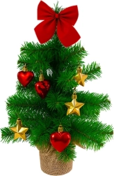 Árbol de Navidad sintético 45 cm RUHHY – verde, frondoso y decorado