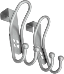Gancho doble de acero inoxidable para puerta, 2 uds.