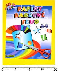 Papel fluorescente de colores A4, 10 hojas