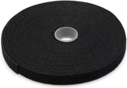 Brida autoadhesiva de velcro para cableado 15 mm, 10 m, negra