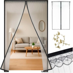 Mosquitera magnética para puertas, negra – negra