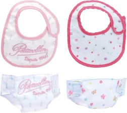 Juego de baberos y pañales para muñecas de 36-40 cm