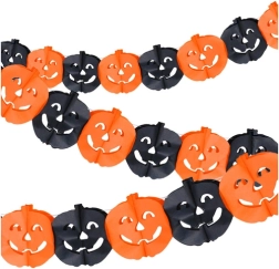 Guirnalda de papel con calabazas para Halloween 3 m Ruhhy - 1 pieza