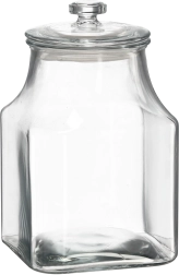 Recipiente cuadrado de vidrio con tapa de 3,3 l