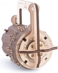Puzzle 3D Ugears candado de combinación – maqueta mecánica de madera