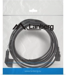 Cable de alimentación CEE 7/7 – IEC 320 C13, 5 m, VDE, negro Lanberg