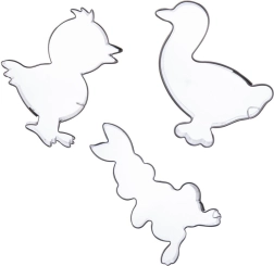 Juego de cortadores de acero inoxidable Pascua 5–6 cm, 3 uds