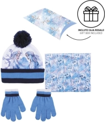 Conjunto de invierno para niña de gorro, guantes y cuello FROZEN 2 con pompón