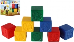 Bloques de plástico de colores para niños con animales, juego de 8 piezas